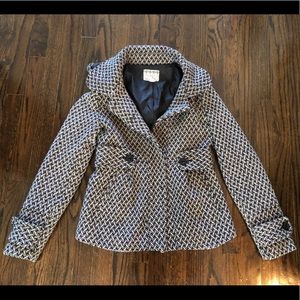 Herringbone winter jacket with hood